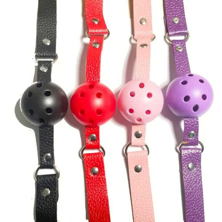 1 Piece Silicone Breathable Ball Shaped Mouth Gag_img_0