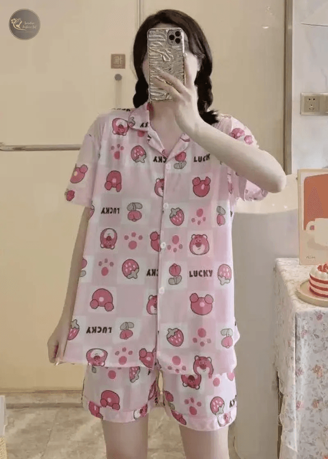 Summer Kawaii Anime Cinnamoroll Kuromi Children's Pajamas Sets Cardigan Short Sleeve Sleepwear Girl Homewear Tops Pants_img_2