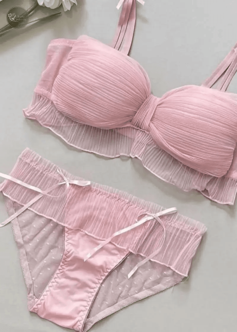 Bras Sexy Mesh Bow Women Underwear Female Lolita Sweet Pure No Steel Ring Girl Comfortable Breathable Bra Bralette