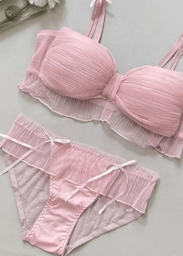 Bras Sexy Mesh Bow Women Underwear Female Lolita Sweet Pure No Steel Ring Girl Comfortable Breathable Bra Bralette_img_0