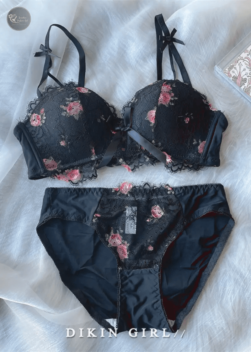 Lenceria Mujer Underwear Women Sexy Lace Floral Bralette Push Up Bras and Panty Sets Comfort Wireless Beauty Back Lingerie Femme