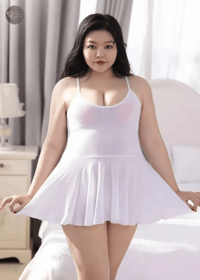 Sexy Ladies Summer Lingerie Camisole Nightgown Dresses Solid Super Mini Sheer Nightwear Sleepwear Dress Female Clothing_img_4