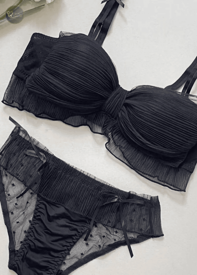 Bras Sexy Mesh Bow Women Underwear Female Lolita Sweet Pure No Steel Ring Girl Comfortable Breathable Bra Bralette_img_1