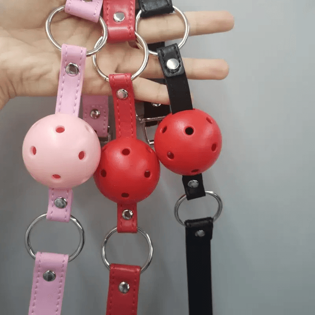 1 Piece Silicone Breathable Ball Shaped Mouth Gag_img_2