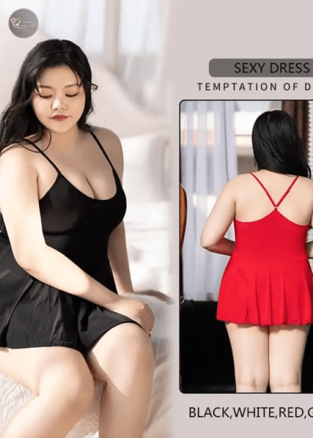 Sexy Ladies Summer Lingerie Camisole Nightgown Dresses Solid Super Mini Sheer Nightwear Sleepwear Dress Female Clothing_img_1