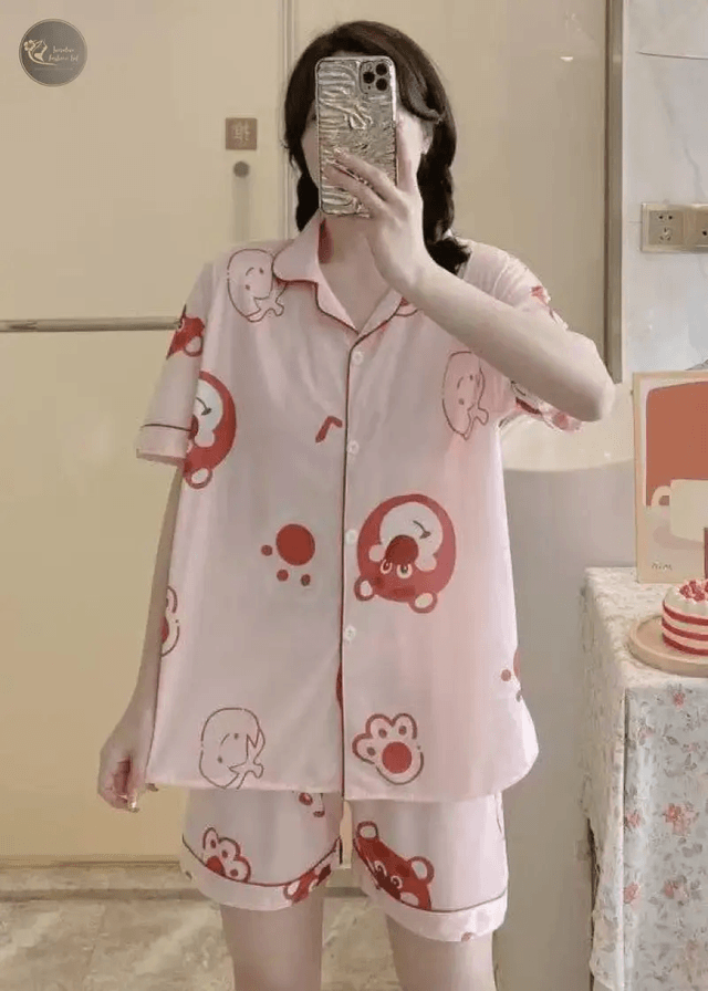Summer Kawaii Anime Cinnamoroll Kuromi Children's Pajamas Sets Cardigan Short Sleeve Sleepwear Girl Homewear Tops Pants_img_4