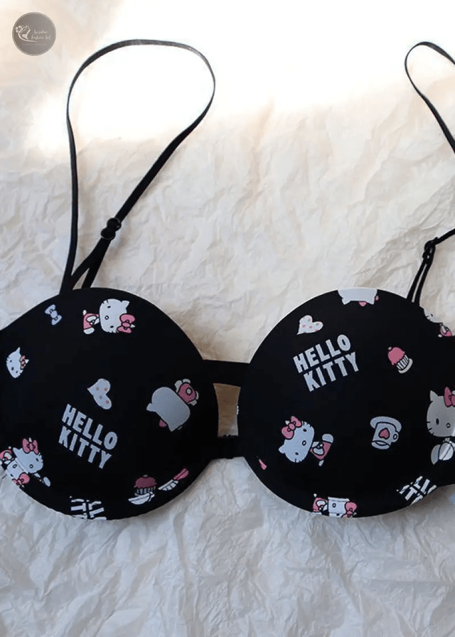 Hello kitty small breast push-up anti-slip underwear, cartoon sweet and cute, sexy and pure desire, beautiful back bra for girls_img_2