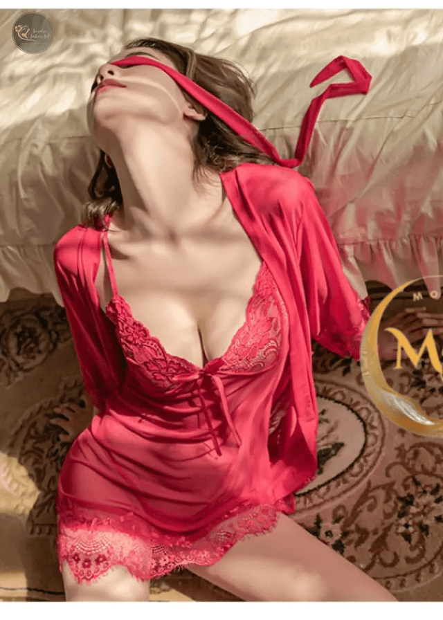 High Quality Sexy Lace Transparent Sleepwear Mesh 3 Pieces See-Through Sexy Lingerie Set Women Pajamas Set_img_2