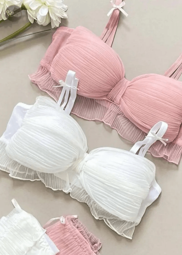 Bras Sexy Mesh Bow Women Underwear Female Lolita Sweet Pure No Steel Ring Girl Comfortable Breathable Bra Bralette_img_3