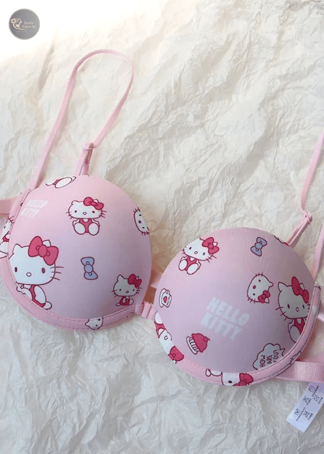 Hello kitty small breast push-up anti-slip underwear, cartoon sweet and cute, sexy and pure desire, beautiful back bra for girls_img_3