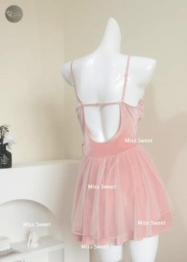 Petal-Embroidered Backless Women Sexy Lingerie Nightdress Lace Nightgown Ladies Home Clothing Underwear_img_8