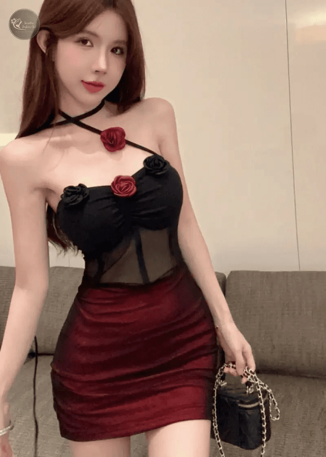 Floral Sheer Mesh Mini Dress Fashion New Summer Halter Straps Pencil Party Dress Backless Tight Bodycon Club Dress_img_1