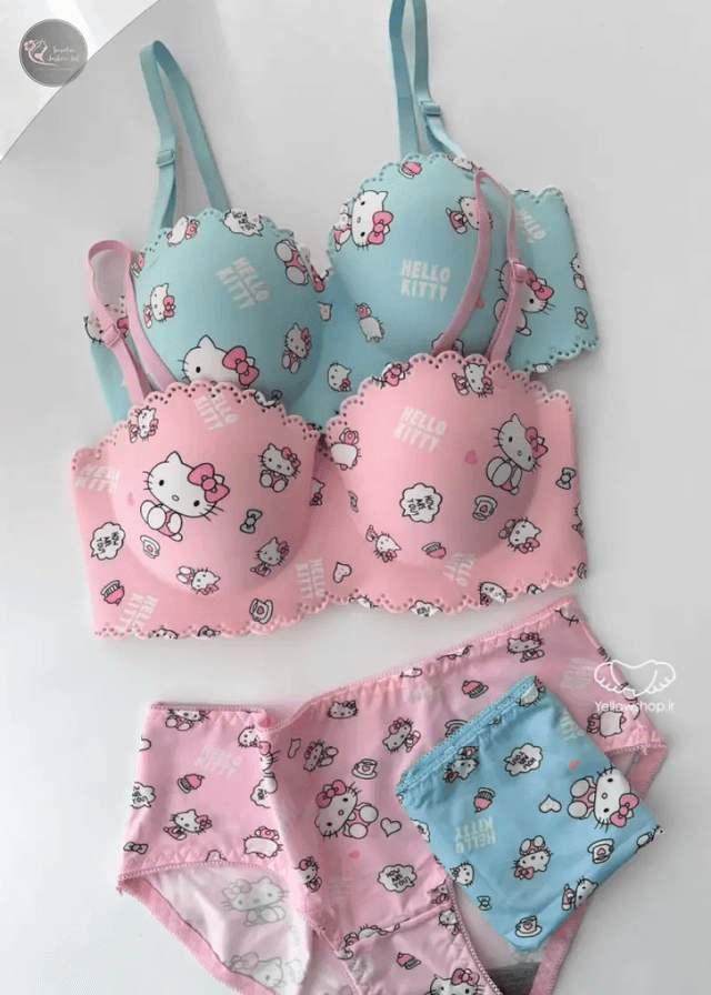 Girl's Bra Hello Kitty Underwear Set No Weir Lace Sweet Bra Strapless Cartoon Cute Summer Breathable Girls Gift_img_5
