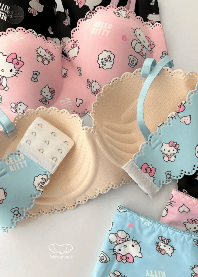 Girl's Bra Hello Kitty Underwear Set No Weir Lace Sweet Bra Strapless Cartoon Cute Summer Breathable Girls Gift_img_7