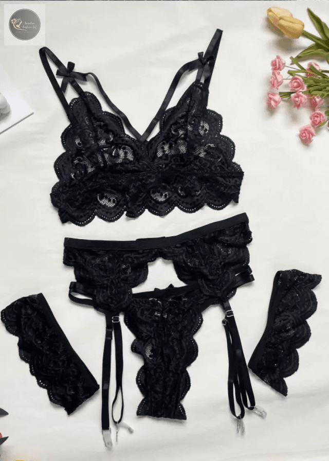 Sexy Erotic Lingerie Women Bra And Panty Garters 3pcs See Through Lingerie Sets Sexy Women's Underwear Set Sexy Costumes_img_7