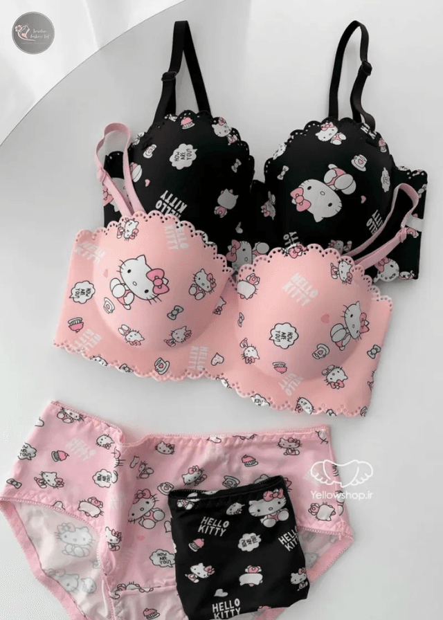 Girl's Bra Hello Kitty Underwear Set No Weir Lace Sweet Bra Strapless Cartoon Cute Summer Breathable Girls Gift_img_8