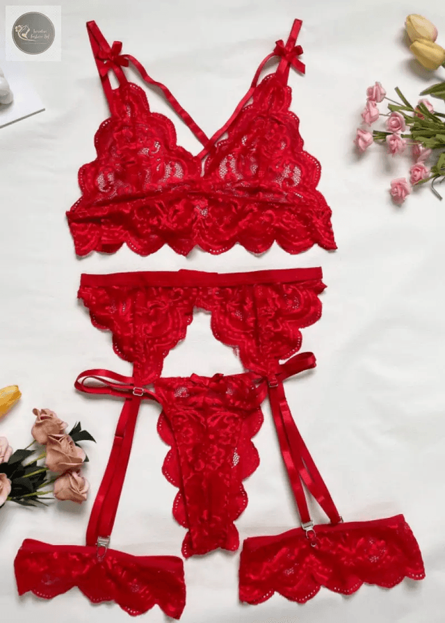 Sexy Erotic Lingerie Women Bra And Panty Garters 3pcs See Through Lingerie Sets Sexy Women's Underwear Set Sexy Costumes_img_9