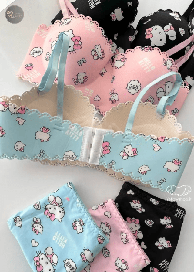 Girl's Bra Hello Kitty Underwear Set No Weir Lace Sweet Bra Strapless Cartoon Cute Summer Breathable Girls Gift_img_10