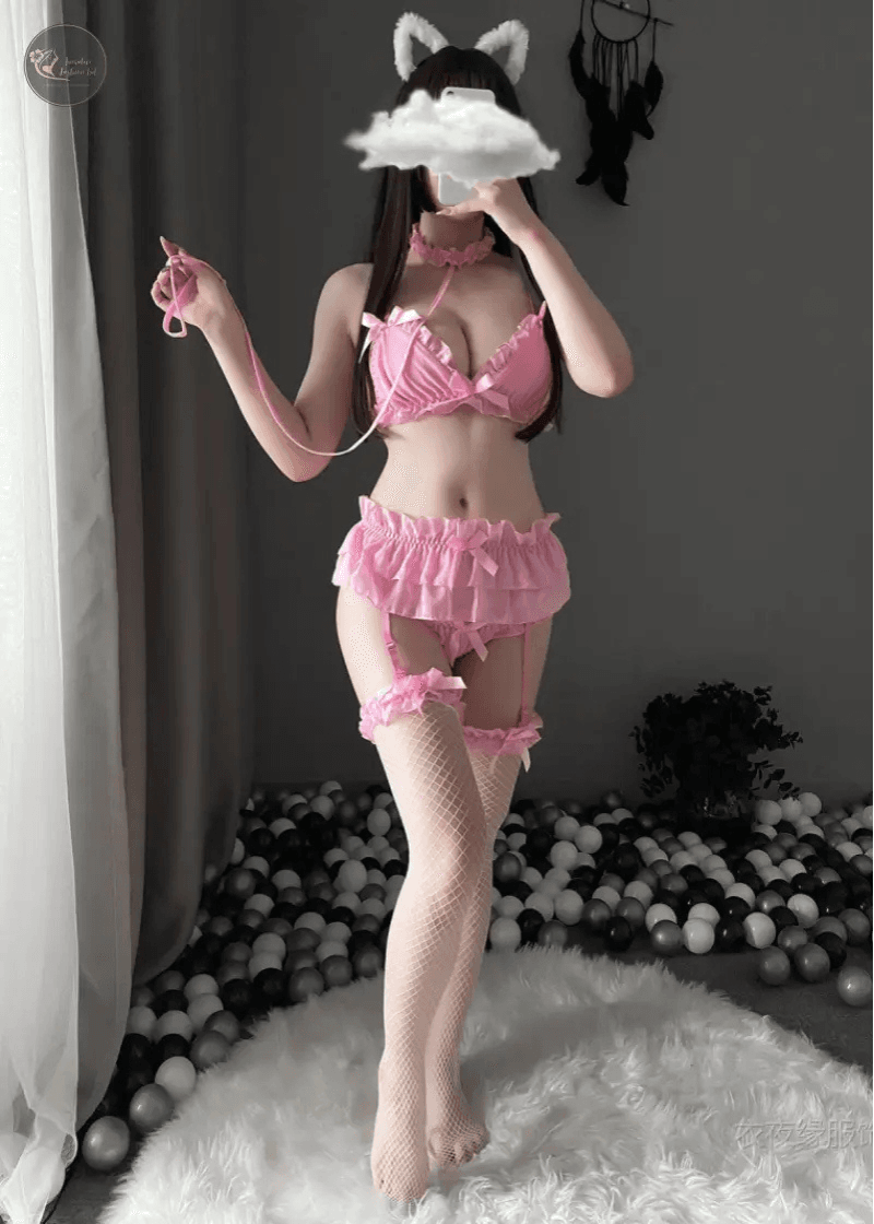 Three-point Cute Sexy Maid Cosplay Costumes for Women Japanese Lingerie Bra Panty Set Temptation Bikini Lace Passion Bar Uniform