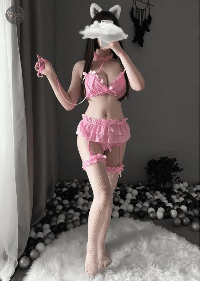 Three-point Cute Sexy Maid Cosplay Costumes for Women Japanese Lingerie Bra Panty Set Temptation Bikini Lace Passion Bar Uniform_img_0