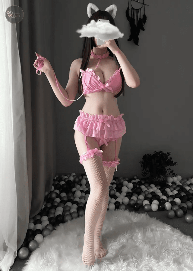 Three-point Cute Sexy Maid Cosplay Costumes for Women Japanese Lingerie Bra Panty Set Temptation Bikini Lace Passion Bar Uniform_img_5