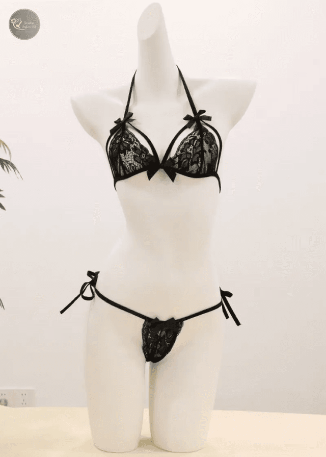 Erotic Lingerie Sexy Lace Three-point Bra Underwear Women's Transparent Seductive Pure Desire Passionate Women's Sleepwear Set_img_1