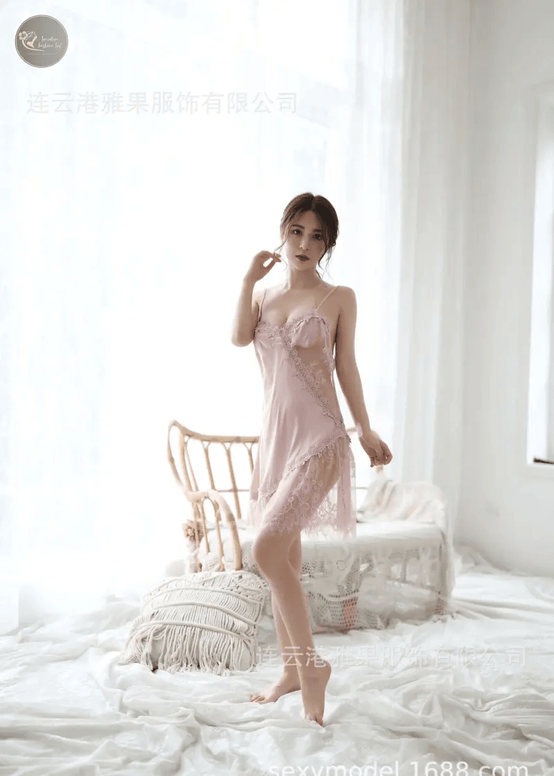 Summer Sexy Lace Dress for Sex Night Women Nightwear Satin Women Nightgown Nightdress Sexy Spaghetti Strap Sleepwear Sleep Tops