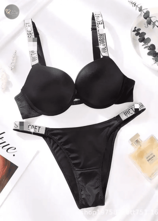 Victoria's Secret Classic BRA + BRIEF SET - Shine Strap SATIN lingerie - Image 2 of 4 Victoria's Secret Classic BRA + BRIEF SET - Shine Strap SATIN lingerie_img_2