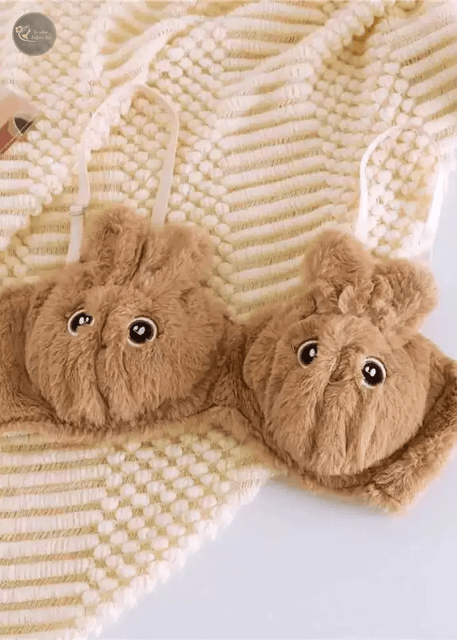 Lolita Girl Student Underwear Japanese Bra & Brief Sets Plush Cute No Steel Ring Women's Intimates Suit Small Chest Gathering_img_3