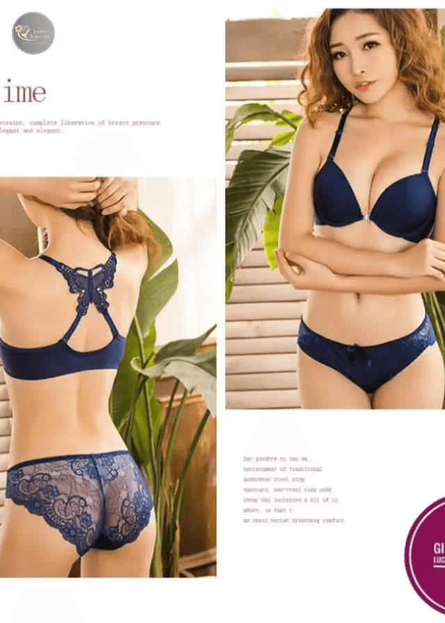 Hot Selling Fashion Style Cute Bra Set Push up Lace Breathable Sweet Ladies Underwear and Briefs_img_4