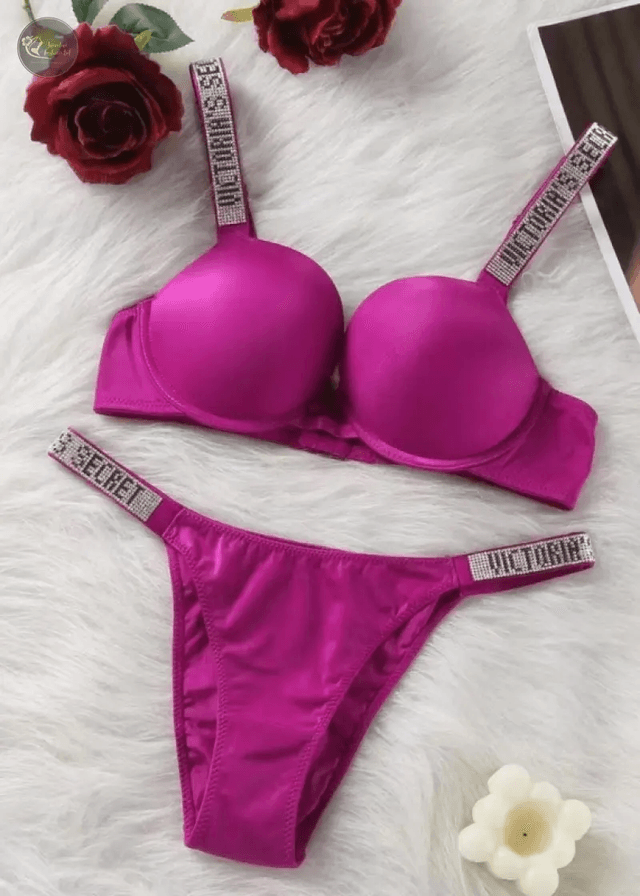 Victoria's Secret Classic BRA + BRIEF SET - Shine Strap SATIN lingerie - Image 2 of 4 Victoria's Secret Classic BRA + BRIEF SET - Shine Strap SATIN lingerie_img_3