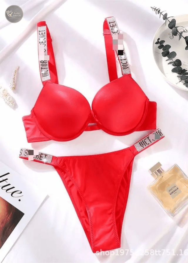 Victoria's Secret Classic BRA + BRIEF SET - Shine Strap SATIN lingerie - Image 2 of 4 Victoria's Secret Classic BRA + BRIEF SET - Shine Strap SATIN lingerie_img_4