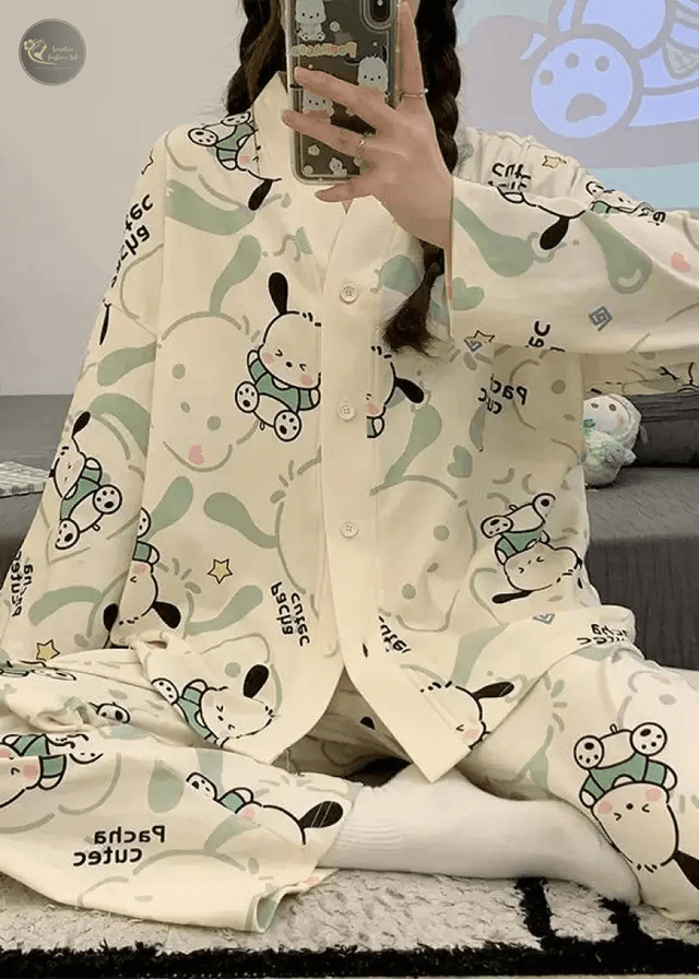 Korean-Style New Arrival Women's Spring/Autumn Sweet Nightwear Set with Long Sleeves and Trousers, Lightweight Homewear Ensemble_img_1