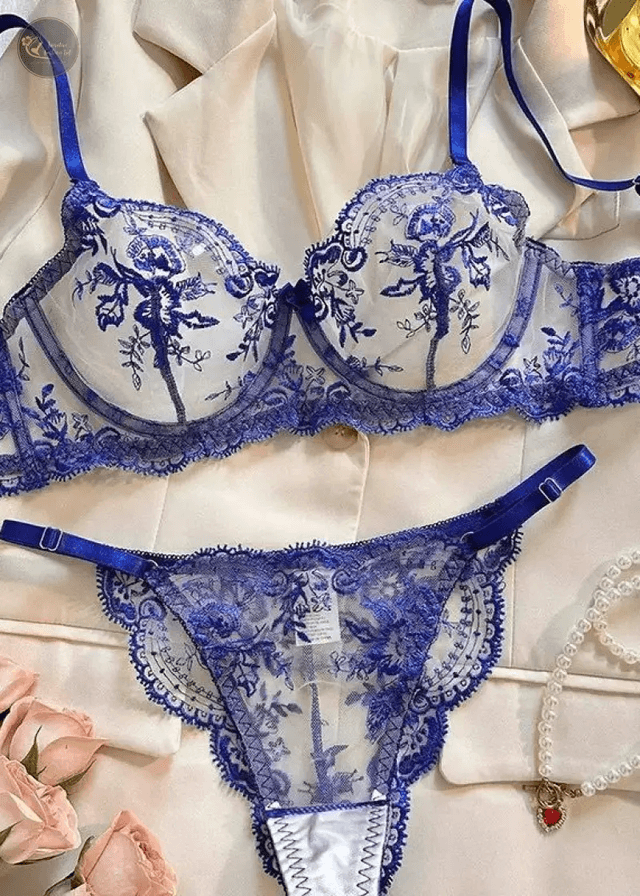 Hot Selling Flower Embroidery, Perspective Mesh, Sexy, Comfortable, Simple and Generous Lingerie Set Sexy Lingerie Sexy Costume_img_5