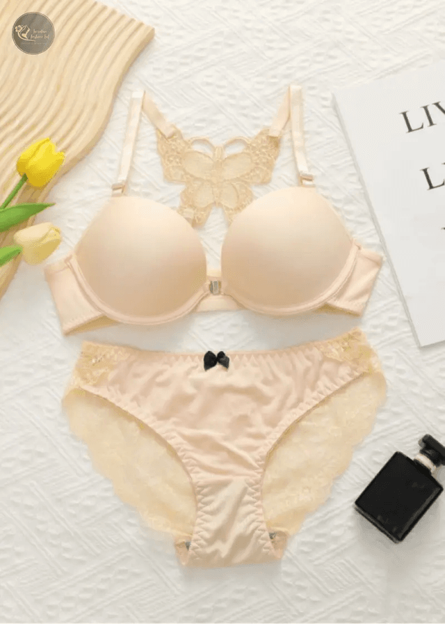 Hot Selling Fashion Style Cute Bra Set Push up Lace Breathable Sweet Ladies Underwear and Briefs_img_1