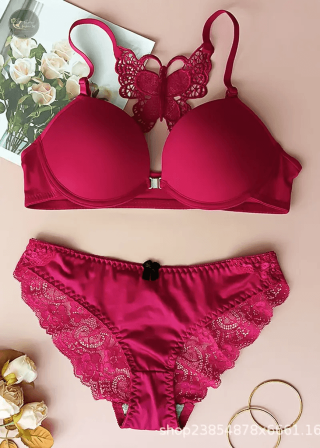 Hot Selling Fashion Style Cute Bra Set Push up Lace Breathable Sweet Ladies Underwear and Briefs_img_9