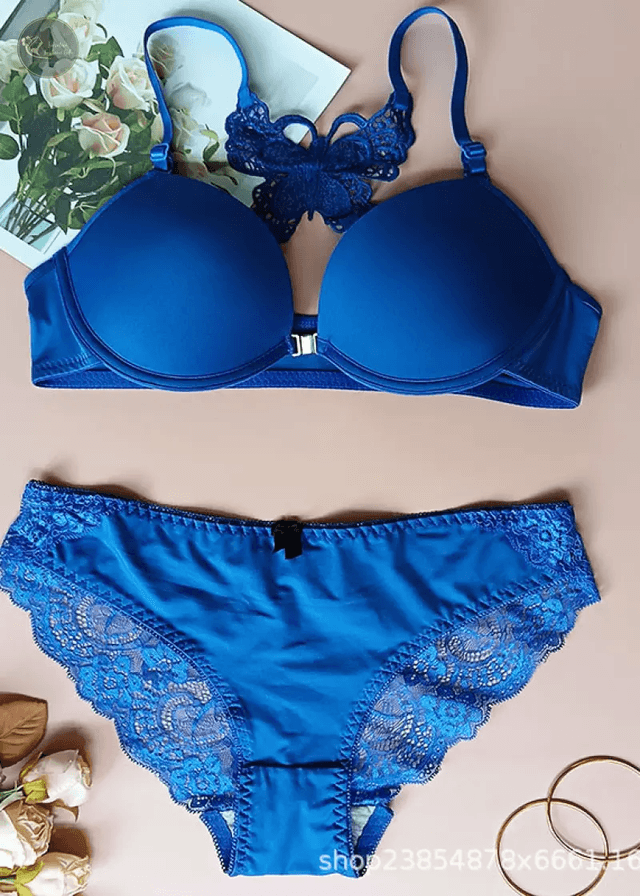 Hot Selling Fashion Style Cute Bra Set Push up Lace Breathable Sweet Ladies Underwear and Briefs_img_11