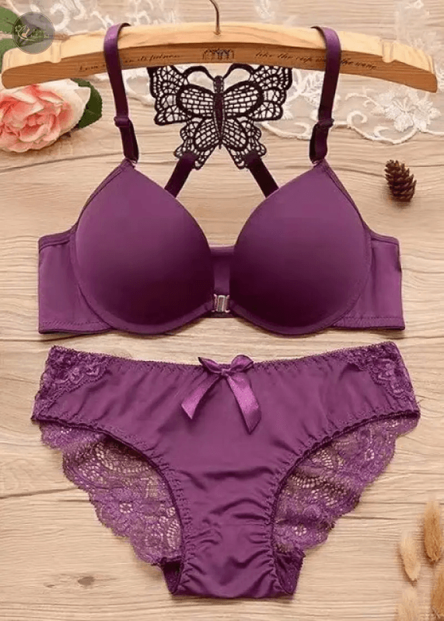 Hot Selling Fashion Style Cute Bra Set Push up Lace Breathable Sweet Ladies Underwear and Briefs_img_12
