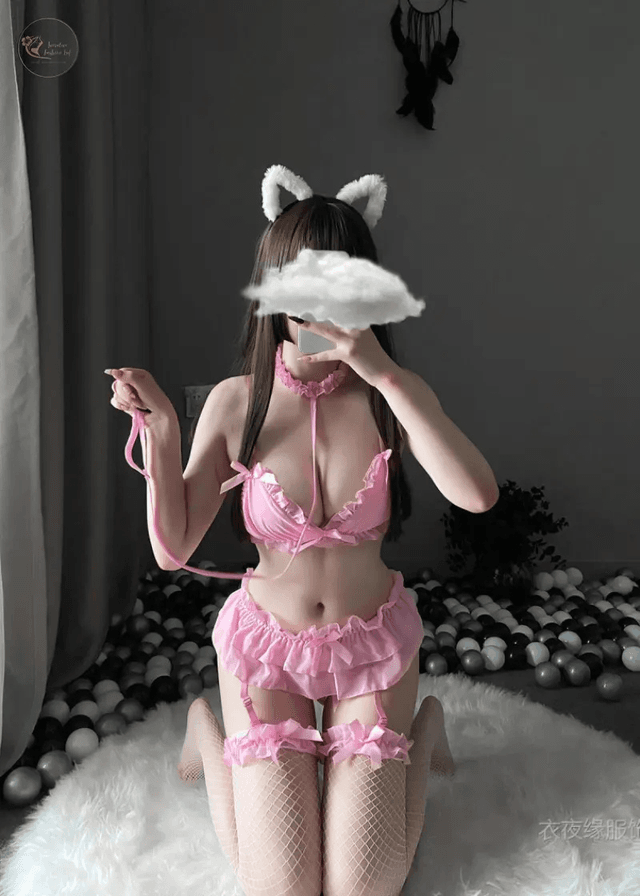 Three-point Cute Sexy Maid Cosplay Costumes for Women Japanese Lingerie Bra Panty Set Temptation Bikini Lace Passion Bar Uniform_img_2