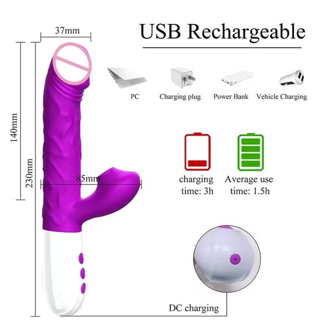 Auto Up Down 7 Vibration Modes 7 Sucking Mode With 3 Up and 3 Down Mode Speeds Control Massager Model V19_img_6